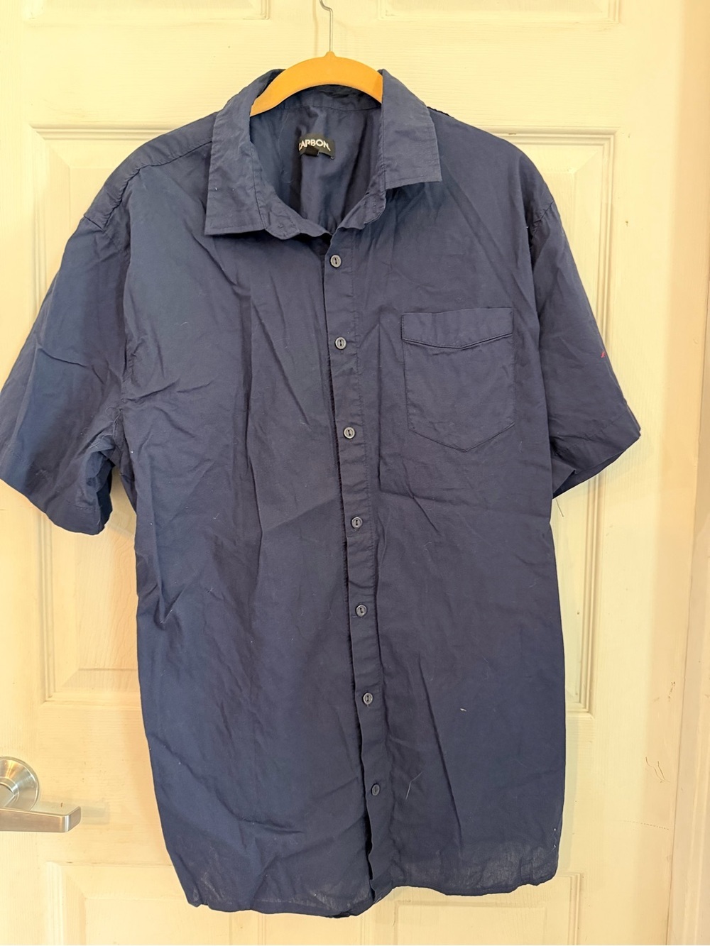 Carbon Navy Short-Sleeve Button-Down Shirt